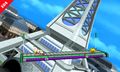 Pikachu y Olimar elevandose hacia la parte alta de la Torre Prisma - (SSB. for 3DS).jpg