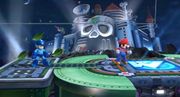 Mega Man con el Escudo de hojas en Super Smash Bros. for Wii U.