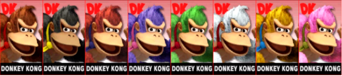 Paleta de colores de Donkey Kong SSB4 (3DS).png