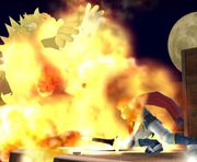 Explosión de la Hoja Llameante en Super Smash Bros. Melee.