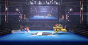 Mario y Bowser corriendo en el Cuadrilátero.