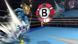 Samus Zero lanzando una Bomba inteligente.