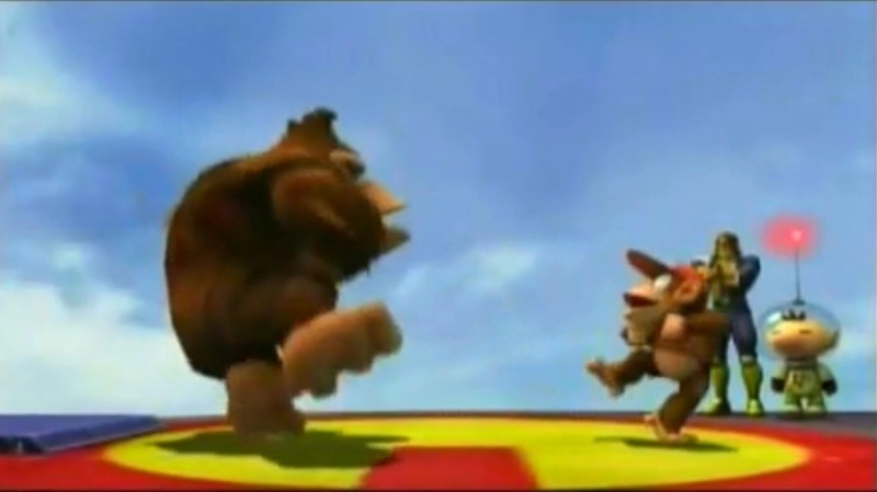Archivo:Donkey Kong y Diddy Kong celebrando sobre el esquife (ESE) SSBB.jpg