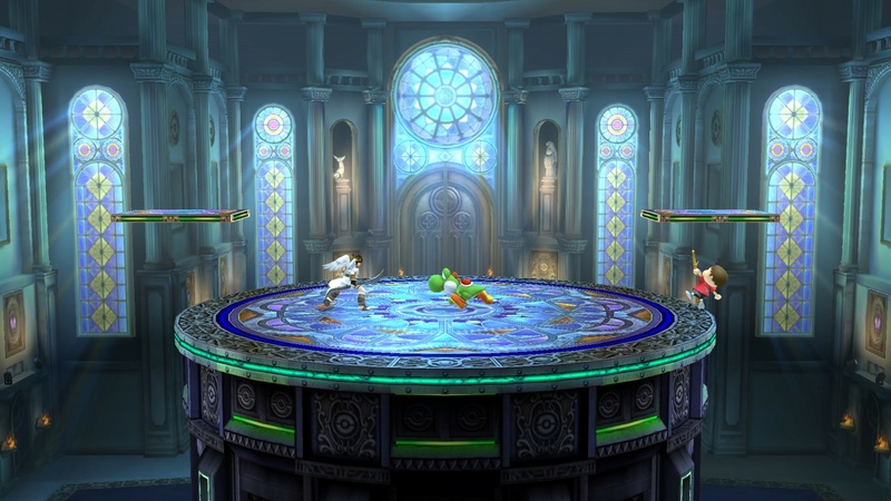 Archivo:Yoshi, Pit y Aldeano en la Liga Pokémon de Kalos SSB4 (Wii U).jpg