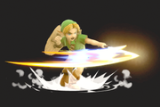 Vista previa del Ataque circular de Link niño en la sección de Técnicas de Super Smash Bros. Ultimate.