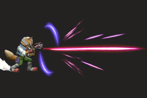 Vista previa de Blaster en la sección de Técnicas de Super Smash Bros. Ultimate