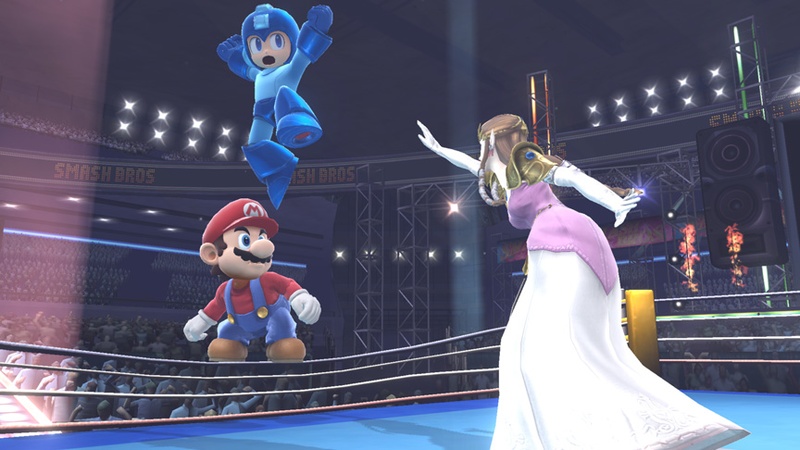 Archivo:Mario, Mega Man y Zelda en el Ring de boxeo - (SSB. for Wii U).jpg