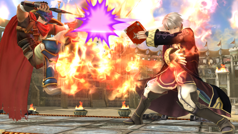 Archivo:Daraen usando Arcfire contra Ike en el Coliseo SSB4 (Wii U).png