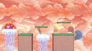 Una de las fases del escenario, junto a unas columnas de agua y un Erizón/Gran Erincho en Super Smash Bros. Ultimate.