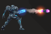 Vista previa del Disparo carga de Samus oscura/Samus Oscura en la sección de Técnicas de Super Smash Bros. Ultimate.