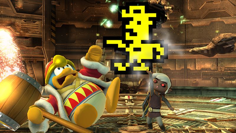 Archivo:Toon Link y el Rey Dedede junto al Sheriff SSB4 (Wii U).jpg