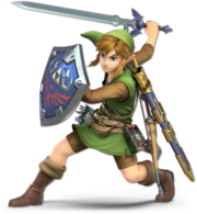 Art oficial alternativo de Link (Túnica de lo salvaje) en Super Smash Bros. Ultimate.