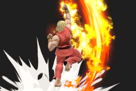 Vista previa del Shoryuken de Ken en la sección de Técnicas de Super Smash Bros. Ultimate.