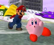 Mario usando la capa en Super Smash Bros. Melee.
