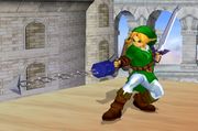 El gancho de Link como un agarre en Super Smash Bros. Melee.