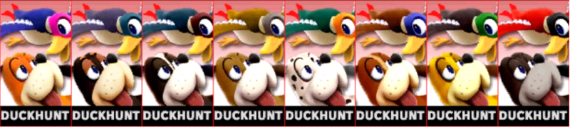 Archivo:Paleta de colores de Duck Hunt (JAP) SSB4 (3DS).png