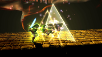 El Golpe Trifuerza de Link en Super Smash Bros. for Wii U.
