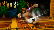 Donkey Kong preparando el ataque en Super Smash Bros. for Wii U.