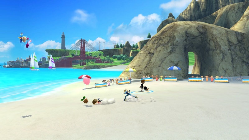 Archivo:Olimar, Kirby, Samus Zero y Aldeano en las Islas Wuhu SSB4 (Wii U).jpg
