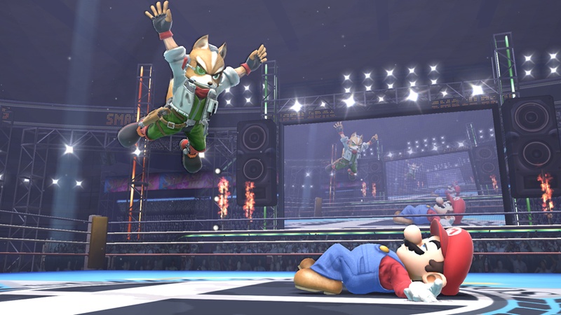 Archivo:Fox y Mario en el Ring de Boxeo SSB4 (Wii U).jpg