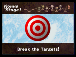 Intro de Break the Targets! en el modo 1P Game.