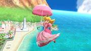 Peach usando su sombrilla en Super Smash Bros. for Wii U.