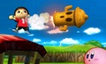 El Aldeano lanzando su ataque especial, el Lloid Rocket - (SSB. for 3DS).jpg