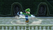 Luigi usando Ciclón Luigi en Super Smash Bros. for Wii U.