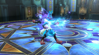 Lucario usando su Smash Final en Super Smash Bros. for Wii U