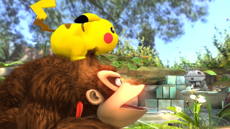 Archivo:Salto banqueta de Pikachu sobre Donkey Kong SSB4 (Wii U).jpg