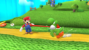 Yoshi usando puesta en Super Smash Bros. for Wii U.