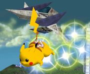 Pikachu usando Ataque rápido.