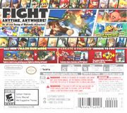 Parte trasera del Boxart de Super Smash Bros. for Nintendo 3DS.