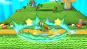 Yoshi usando Aplastón/Pisotón en Super Smash Bros. for Wii U.