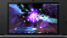 Master Hand transformándose en Master Core en Super Smash Bros. for Nintendo 3DS.
