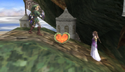 Link y Zelda junto a un Contenedor de corazón en Super Smash Bros. Brawl.