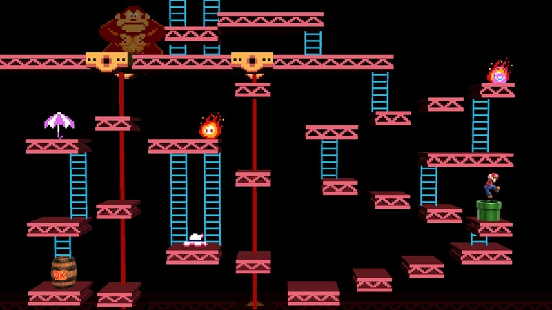 Archivo:Mario y Donkey Kong en 75m SSB4 (Wii U).jpg