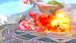 Kirby usando Megaataque ígneo.