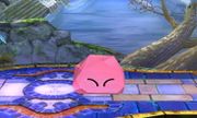 Kirby transformado en roca.