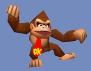 Donkey Kong cargando Puñetazo gigantesco en Super Smash Bros.