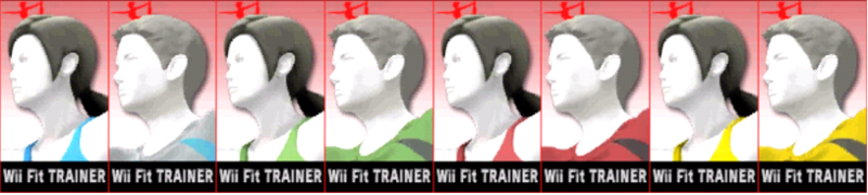 Archivo:Paleta de colores de Entrenadora de Wii Fit (JAP) SSB4 (3DS).png