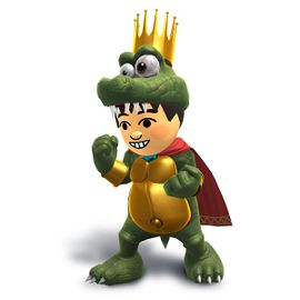 Un Peleador Mii/Karateka Mii llevando puesto el traje de King K. Rool.