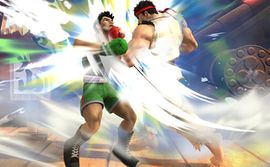 Ryu usando Shoryuken en Super Smash Bros. for Wii U.