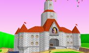 Castillo de Peach en Mario Kart 64.