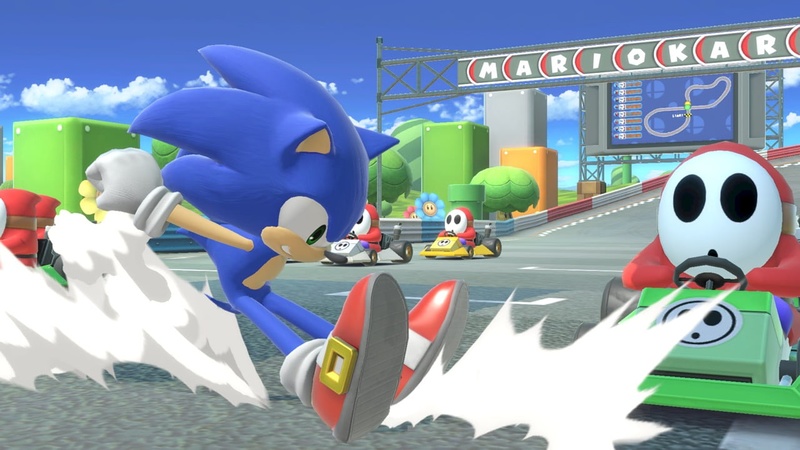 Archivo:Sonic corriendo en Circuito Mario SSBU.jpg
