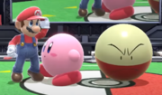 Mario y Kirby junto con Electrode.