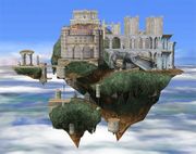 Vista del Templo en Super Smash Bros. Brawl