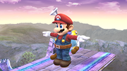 Pose T de Mario en el Campo de batalla al ser editado con el moveset de Luigi.