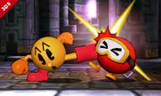 Pac-Man golpeando a un Pooka en el modo Smashventura.