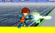 Tirador Mii usando el movimiento en Super Smash Bros. for Nintendo 3DS.